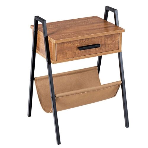 Accent Side Sofa Table with Magazine Holder - Lot 1047