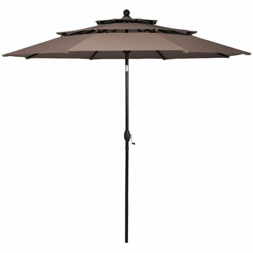 10' 3-Tier Patio Umbrella - Tan - Lot 735