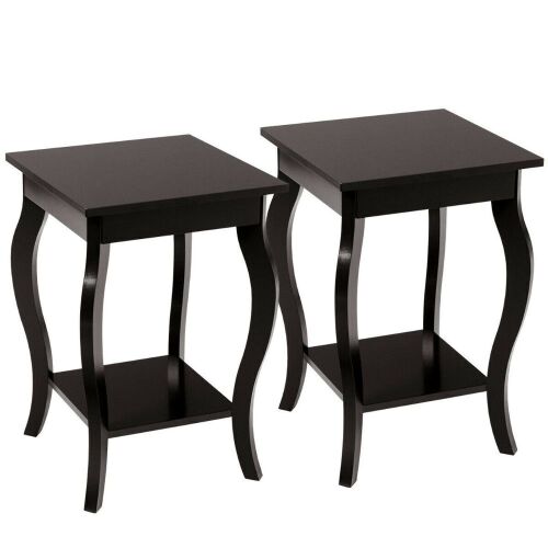 Set of (2) End Tables with Shelves - Lot 153