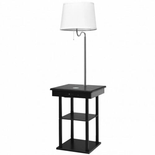 Floor Lamp Bedside Desk with USB Charging Ports - Lot 1201