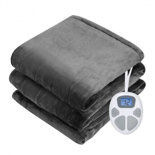84"x90" Flannel Heated Electric Blanket with Dual Controllers - Lot 304