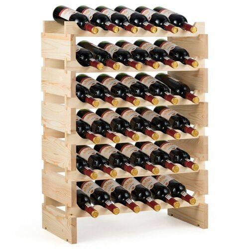 36 Bottles Stackable Wooden Wine Rack - Lot 878