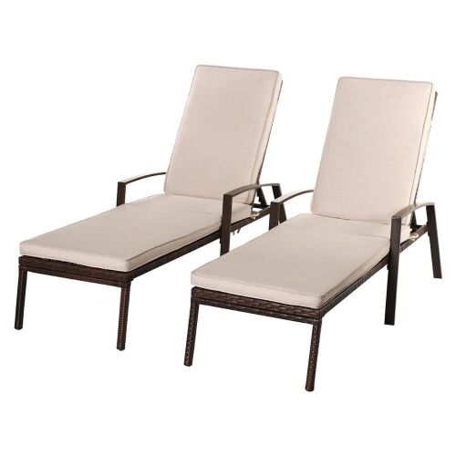 Set of (2) Patio Rattan Lounge Chairs - Lot 92
