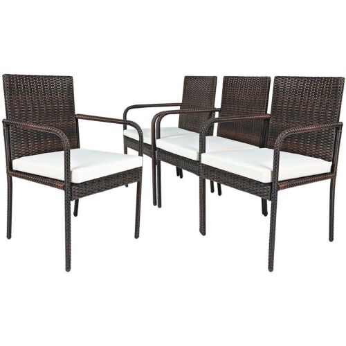 Set of (4) Patio Rattan Dining Chairs - Lot 120