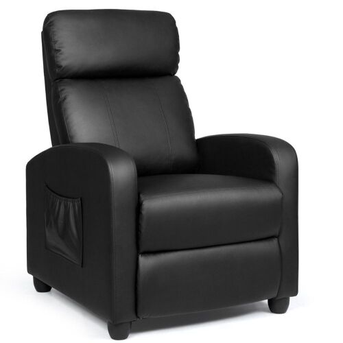 PU Leather Massage Recliner Chair with Footrest - Lot 122