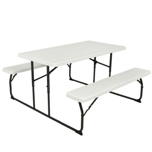 Folding Picnic Table with Wood-Like Texture - Lot 335
