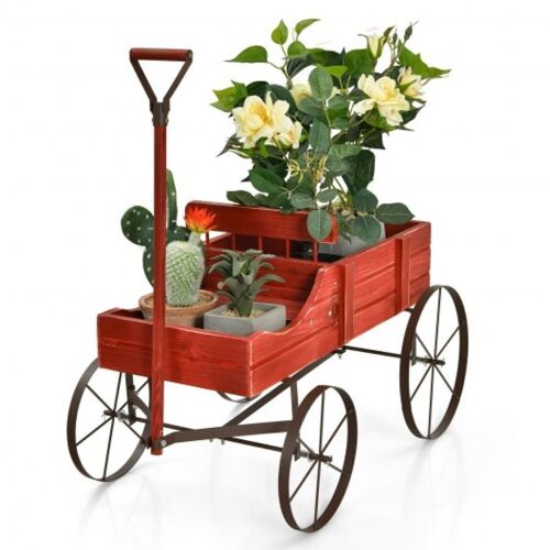 Wooden Wagon Plant Bed - Lot 1109
