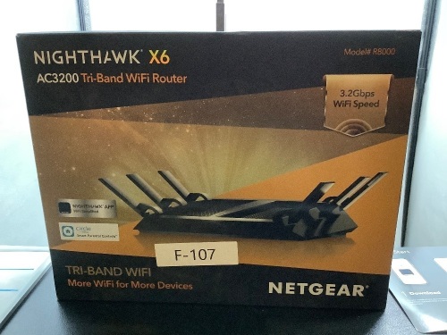 NIGHTHAWK X6, AC3200 Tri-Band WiFi Router, Netgear, Appears New - Lot 335