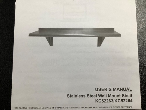 Stainless Steel Wall Mount Shelf, Dasmanged Box, E-commerce Return - Lot 307