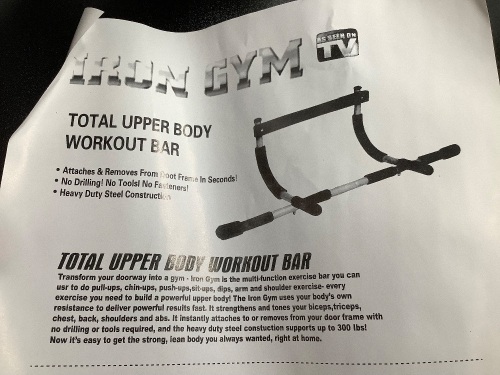 Iron Gym, Total Upper Body Workout Bar, Appears New - Lot 209