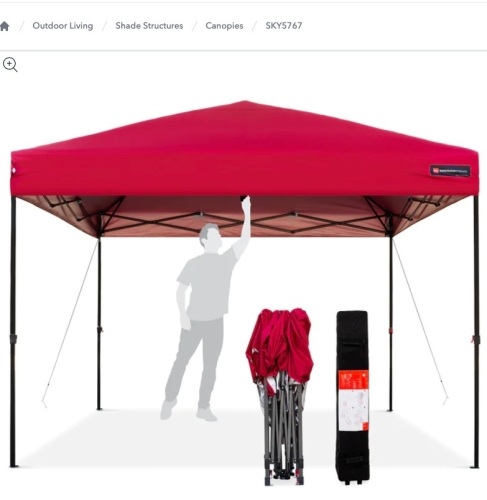 One-person Setup Instant pop Up Canopy W Wheeled Bag, Appears New  - Lot 269