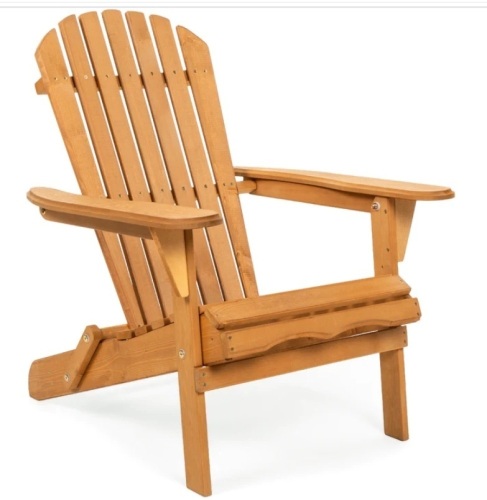 Folding Wooden Adirondack Chair Accent Furniture W Natural Finish, Appears New - Lot 304