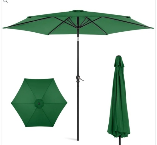 Outdoor Steel Market Patio Umbrealla Decoration W/ Tilt, Crank Lift, Appears New - Lot 211