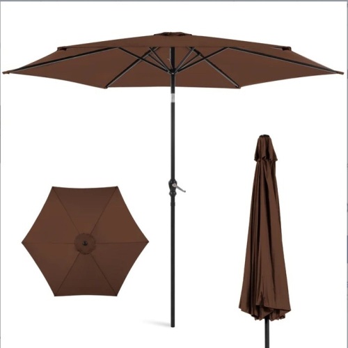 Outdoor Steel Market patio Umbrella Decoration w/ Tilt,Crank, Appears New  - Lot 171
