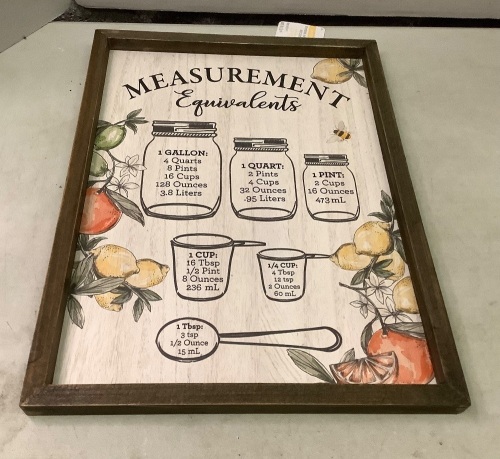 Measurement Equivalents Home Wall Art, Appears New - Lot 213