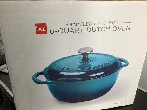 Enameled Cast Iron 6 Quart Dutch Oven, Red, Appears New - Lot 218