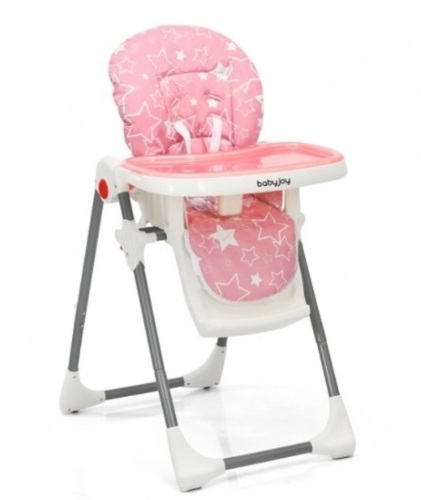 Folding Baby High Dining Chair With 6-Level Height Adjustment-Pink, Appears New - Lot 193