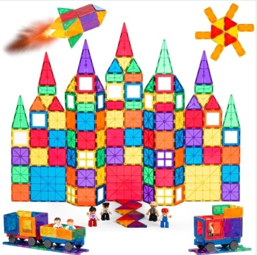 265-Piece Kids Magnetic Tiles STEM Construction Toy Building Block Set, Appears New - Lot 268