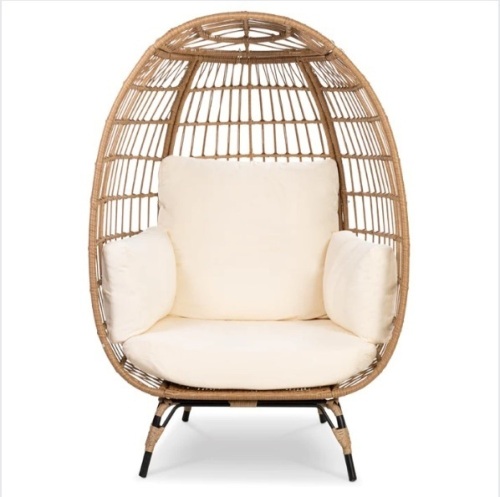 Wicker Egg Chair Oversized Indoor Outdoor Patio Lounger, Appears New, Retail $449.99 - Lot 69