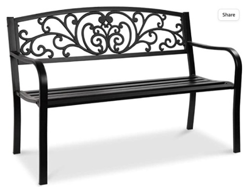 50" Patio Garden Bench Park Yard Outdoor Furniture, Appears New - Lot 147