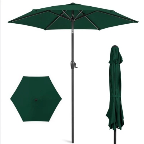 Outdoor Market Patio Umbrella w/ Push Button Tilt, Crank Lift - 7.5ft, Appears New - Lot 162