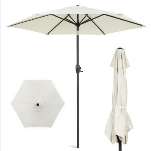 Outdoor Market Patio Umbrella w/ Push Button Tilt, Crank Lift - 7.5ft, Appears New - Lot 116