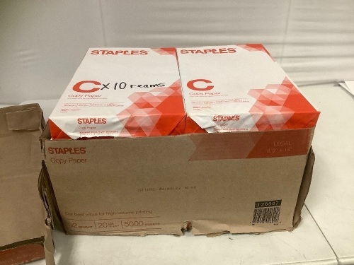Lot of (10) Reams 8.5"x14" Legal Office Paper - Lot 118