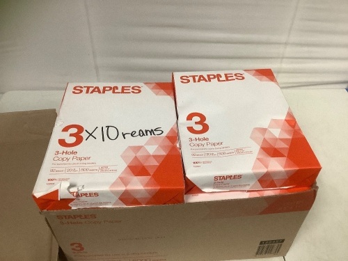 Lot of (10) 8.5"x11" 3-Hole Punch Office Paper - Lot 134