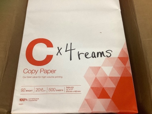 Lot of (4) Reams 11"x17" Tabloid Office Paper - Lot 192