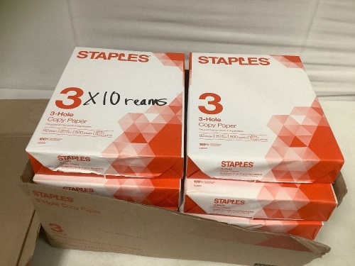 Lot of (10) Reams 8.5"x11" 3-Hole Punch Office Paper - Lot 228