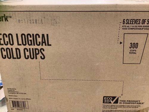 Case of (300) 16 oz. Cold Beverage Cups - Lot 561