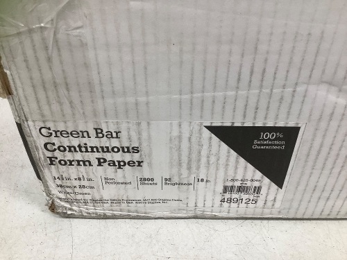 Case of Green Bar Continuous Form Paper - Lot 470