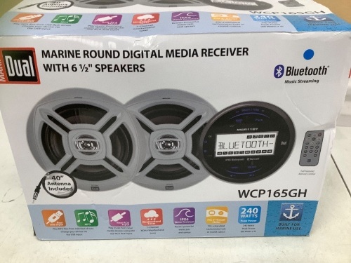 Marine Round Digital Media Receiver w/ Bluetooth and 6.5" Speakers - Lot 352