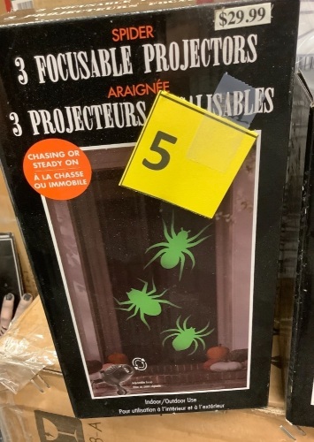 Halloween Decor, Spider Light Projector, Set of 3, Indoor/Outdoor Use, 2 Modes - Lot 5