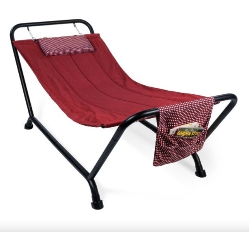 Outdoor Patio Hammock for Backyard, Garden w/ Stand, Pillow, Storage Pockets - Lot 61