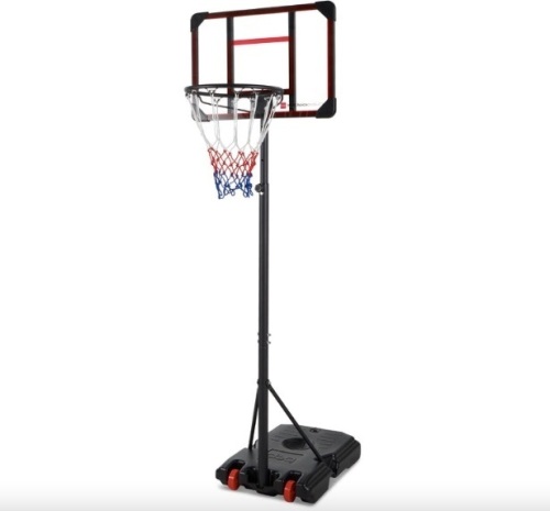 Kids Height-Adjustable Basketball Hoop, Portable Backboard System w/ Wheels - Lot 71