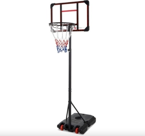 Kids Height-Adjustable Basketball Hoop, Portable Backboard System w/ Wheels - Lot 84