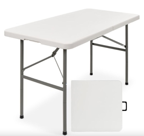 4ft Portable Folding Plastic Dining Table w/ Handle, Lock - Lot 91