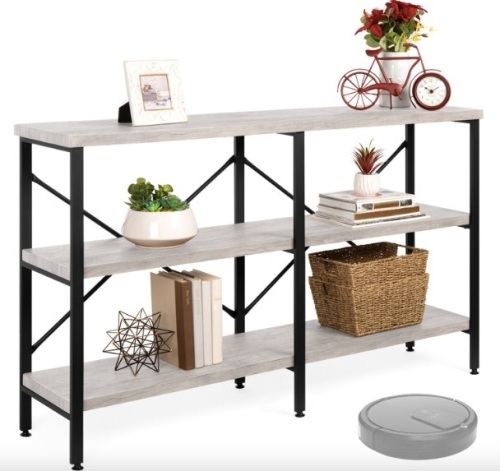 3-Tier Industrial Hallway Console Table for Living Room, Entry Way - 55in - Lot 94