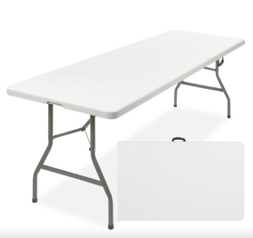 8ft Portable Folding Plastic Dining Table w/ Handle, Lock - Lot 105
