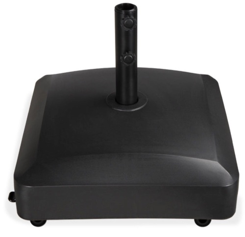 Fillable Mobile Umbrella Base Stand w/ 4 Wheels, 2 Locks, 137lb Capacity, Black - Lot 147