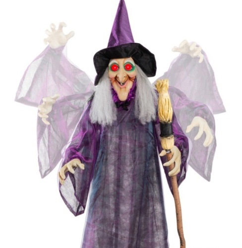 Wicked Wanda Standing Animatronic Witch with Sounds, LED Eyes - 5ft - Lot 158