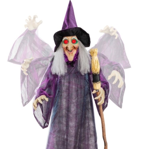 Wicked Wanda Standing Animatronic Witch with Sounds, LED Eyes - 5ft - Lot 159