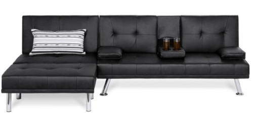 3-Piece Modular Modern Furniture Set w/ Double & Single Futons, Footstool - Lot 166