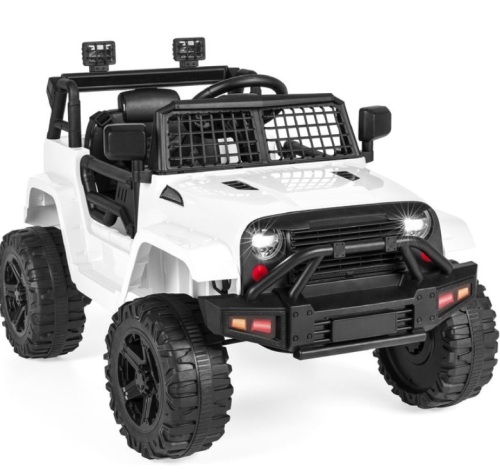 12V Kids Ride-On Truck Car w/ Parent Remote Control, Spring Suspension, White - Lot 170