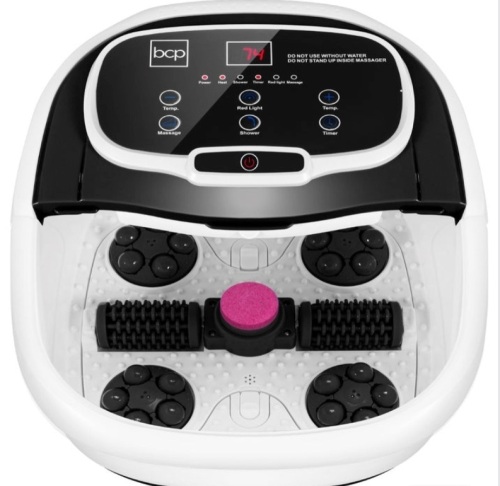 Automatic Heated Shiatsu Massage Foot Bath Spa w/ Pumice Stone, Black - Lot 193