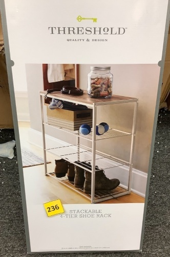 Threshold Stackable 4-Tier Shoe Rack - Lot 236