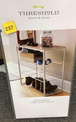 Threshold Stackable 4-Tier Shoe Rack - Lot 237