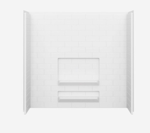 Vellamo 60-in L x 31.25-in W x 56.625-in H 3-Piece White Acrylic Bathtub Surround - Lot 246