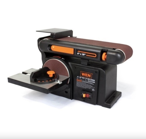 4.3-Amp 4 x 36 in. Belt and 6 in. Disc Sander with Cast Iron Base - Lot 269